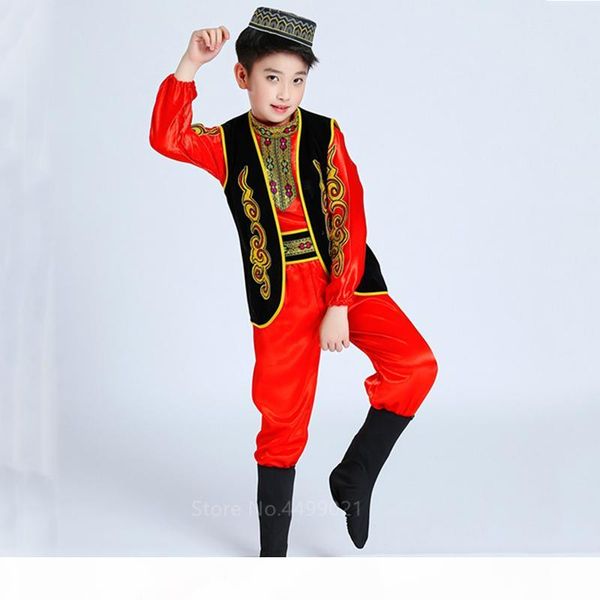 children uygur dance costumes kazakh kids folk dress baby girl boy xinjiang chinese yangko performance clothing minority outfits, Black;red
children uygur dance costumes kazakh kids folk dress baby girl boy xinjiang chinese yangko performance clothing minority outfits, Black;red