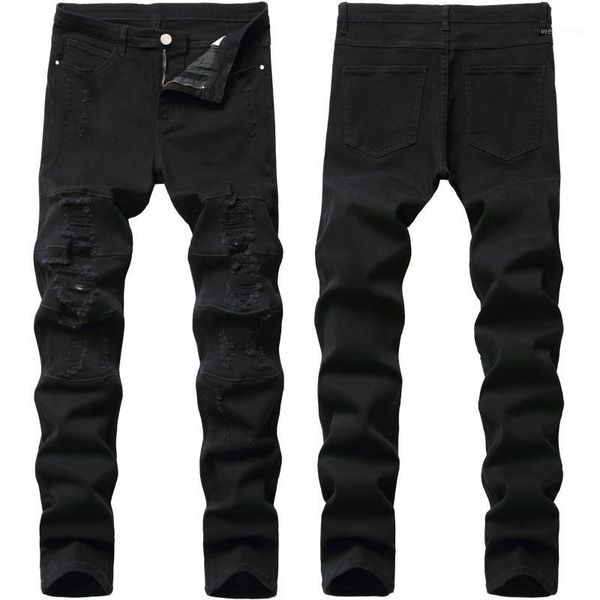 black jeans men's pants fashion streetwear holes washed men denim pants 2020 new feet stretch male straight slim ripped jeans1, Blue
black jeans men's pants fashion streetwear holes washed men denim pants 2020 new feet stretch male straight slim ripped jeans1, Blue