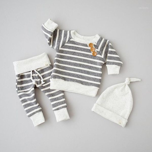 baby spring autumn clothing newborn baby boy girls kids infant pants hat 3pcs outfits set striped long sleeve clothes 20201, White
baby spring autumn clothing newborn baby boy girls kids infant pants hat 3pcs outfits set striped long sleeve clothes 20201, White