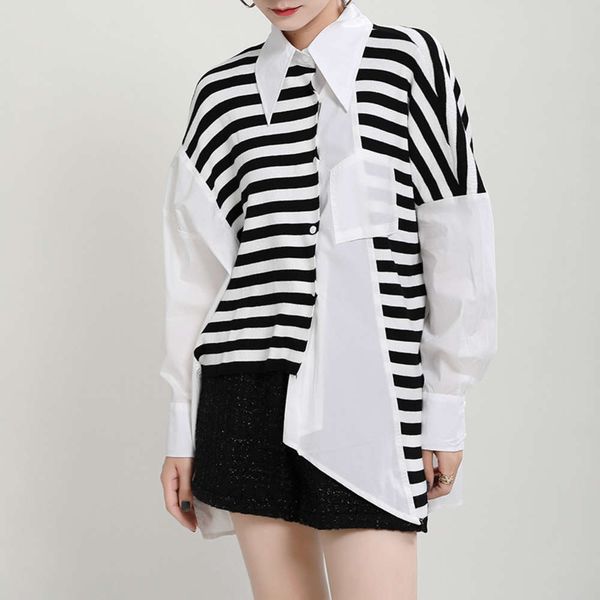dign of 2021 spring striped french foreign style shirt, White
dign of 2021 spring striped french foreign style shirt, White