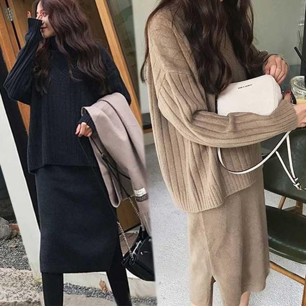 casual dresses suit autumn and winter large women's wear fat mm cover belly show thin sweater knitwear bottom dress two piece set, Black;gray
casual dresses suit autumn and winter large women's wear fat mm cover belly show thin sweater knitwear bottom dress two piece set, Black;gray