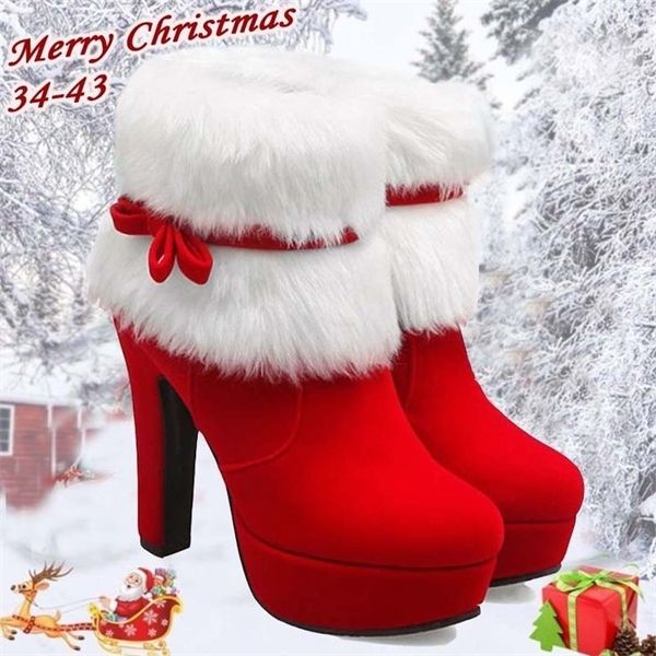 big size 34-43 winter female ankle snowboots high heels christmas warm short plush red boots women bowtie zipper shoes woman c0202, Black
big size 34-43 winter female ankle snowboots high heels christmas warm short plush red boots women bowtie zipper shoes woman c0202, Black