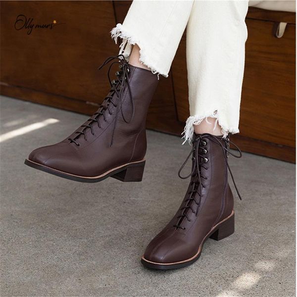 ollymurs new black brown genuine leather women motorcycle boots cross tied thick low heel women autumn winter boots shoes
ollymurs new black brown genuine leather women motorcycle boots cross tied thick low heel women autumn winter boots shoes