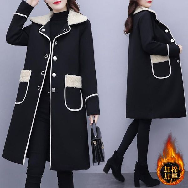women's jackets black straight cotton padded jacket women's mid-length 2021 winter plus size patchwork loose woolen warm coat oute, Black;brown
women's jackets black straight cotton padded jacket women's mid-length 2021 winter plus size patchwork loose woolen warm coat oute, Black;brown