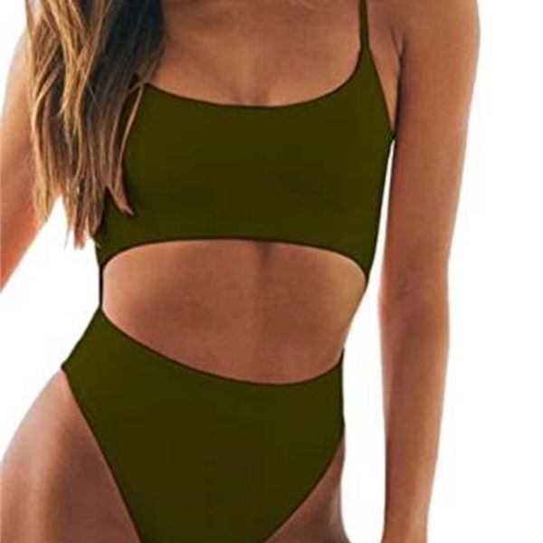 2020 new women's solid bikini swimsuit, White;black