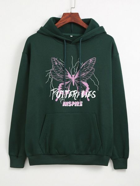 slogan and butterfly print drawstring kangaroo pocket hoodie v5zs#, White;black
slogan and butterfly print drawstring kangaroo pocket hoodie v5zs#, White;black