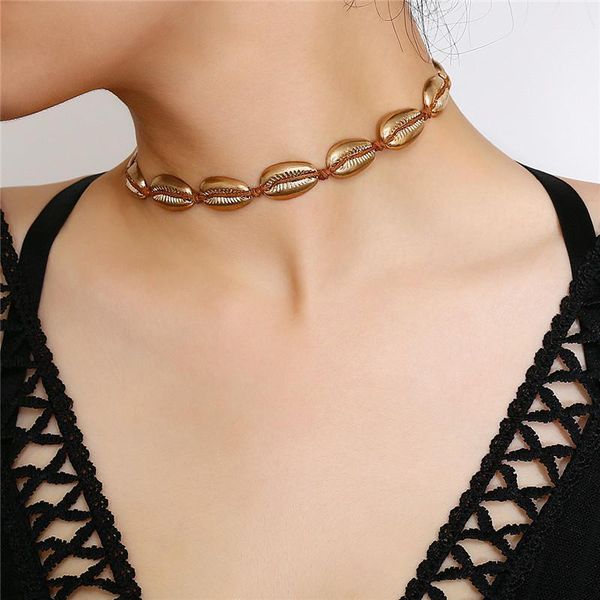 2020 summer personality short clavicle metal shell necklace female beach jewelry choker necklaces for women wholesale1, Golden;silver
2020 summer personality short clavicle metal shell necklace female beach jewelry choker necklaces for women wholesale1, Golden;silver