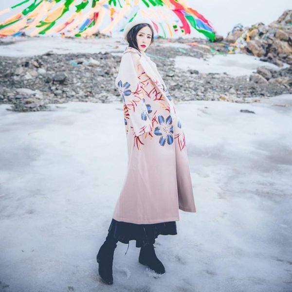 women's wool & blends pattern winter suit-dress restore ancient ways printing with milk color easy chalaza long fund woollen overcoat w, Black
women's wool & blends pattern winter suit-dress restore ancient ways printing with milk color easy chalaza long fund woollen overcoat w, Black