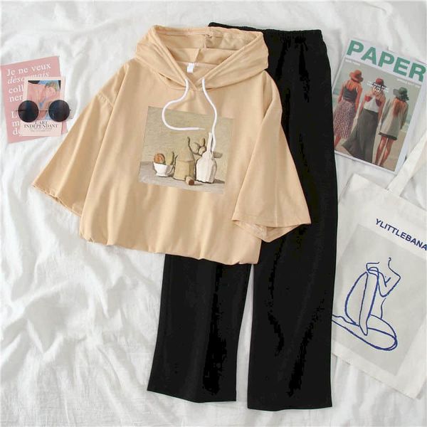 2021 new two peice set for women sets clothes harajuku summer half-sleeved hooded sweatshirt korean loose wide-leg pants lounge wear ka5y, Gray
2021 new two peice set for women sets clothes harajuku summer half-sleeved hooded sweatshirt korean loose wide-leg pants lounge wear ka5y, Gray