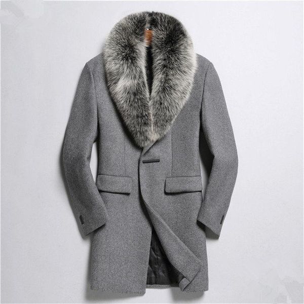 men's wool & blends yolanfairy autumn winter jacket men qulity coat 100%real fur collar overcoat abrigo de lana hombre m2988 mf6291, Black
men's wool & blends yolanfairy autumn winter jacket men qulity coat 100%real fur collar overcoat abrigo de lana hombre m2988 mf6291, Black