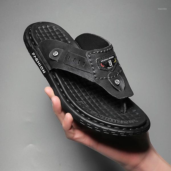 slippers mens flip flops sandals genuine leather casual men shoes summer fashion beach platform sandalias1, Black
slippers mens flip flops sandals genuine leather casual men shoes summer fashion beach platform sandalias1, Black
