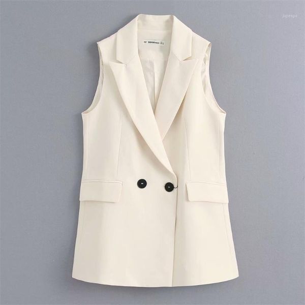 women's vests 2021 summer women's wild solid color simple lapel double-breasted loose mid-length vest blazer1, Black;white
women's vests 2021 summer women's wild solid color simple lapel double-breasted loose mid-length vest blazer1, Black;white