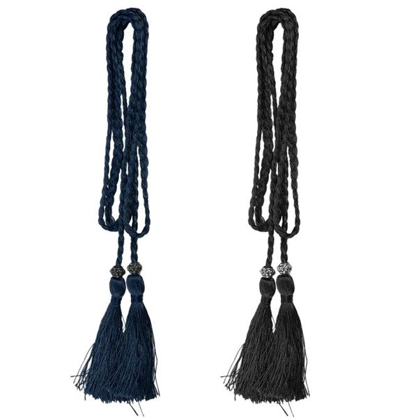 2 pcs woven tassel belt knot decorated waist chain waist rope navy blue & black, Black;brown
2 pcs woven tassel belt knot decorated waist chain waist rope navy blue & black, Black;brown