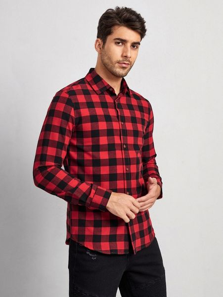 men buffalo plaid shirt l2os#, White;black