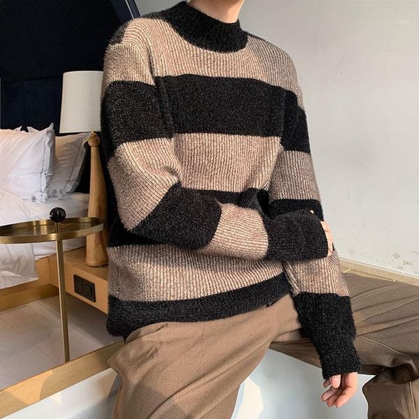 winter plus velvet sweater men's warmth fashion retro casual knitted pullover men loose korean stripes sweaters mens clothes1, White;black
winter plus velvet sweater men's warmth fashion retro casual knitted pullover men loose korean stripes sweaters mens clothes1, White;black