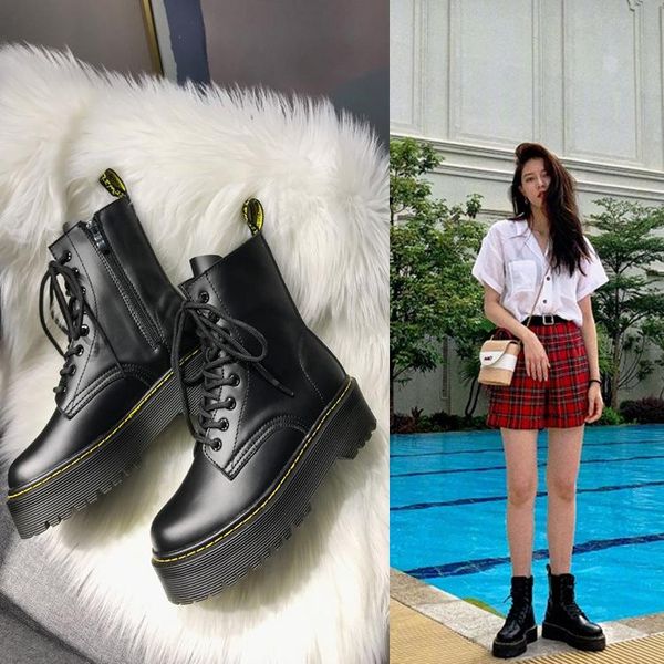 boots shoes waterproof women winter muffin 2021 platform creepers combat knit side zip ankle flatform lace up fashion, Black
boots shoes waterproof women winter muffin 2021 platform creepers combat knit side zip ankle flatform lace up fashion, Black