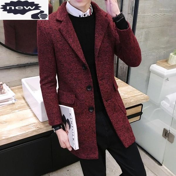 autumn winter mens mid long wool blends coat fashion preppy style trench single breasted korean slim fit windbreakers overcoat1, Black
autumn winter mens mid long wool blends coat fashion preppy style trench single breasted korean slim fit windbreakers overcoat1, Black