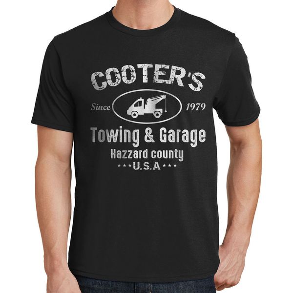 sport cooter's towing & garage t-shirt of hazzard county