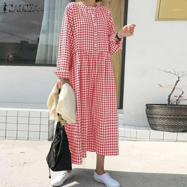 casual dresses zanzea women long maxi dress sleeve vestidos 2021 vintage female plaid check shirt beach party sundress1, Black;gray
casual dresses zanzea women long maxi dress sleeve vestidos 2021 vintage female plaid check shirt beach party sundress1, Black;gray