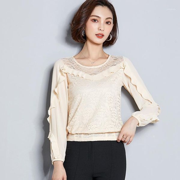 vintage lace patchwork shirt long sleeve o-neck shirt women loose autumn spring casual chiffon blouse fashion pink tees1, White
vintage lace patchwork shirt long sleeve o-neck shirt women loose autumn spring casual chiffon blouse fashion pink tees1, White
