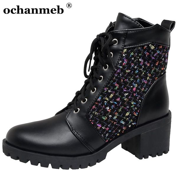 boots 2021 female thick square chunky block heels motorcycle women big size 45 lace up combat boot tweed shoes for lady, Black
boots 2021 female thick square chunky block heels motorcycle women big size 45 lace up combat boot tweed shoes for lady, Black