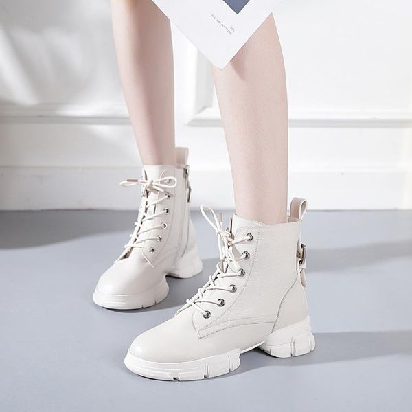 2020 autumn new genuine leather martin boots women's versatile sports style white shoes zipper casual women's boots, Black
2020 autumn new genuine leather martin boots women's versatile sports style white shoes zipper casual women's boots, Black