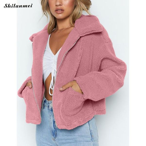 2020 autumn lapel collar casual plush coat pink fleece jacket women women winter cropped zipper coat harajuku female overcoat, Black;brown
2020 autumn lapel collar casual plush coat pink fleece jacket women women winter cropped zipper coat harajuku female overcoat, Black;brown
