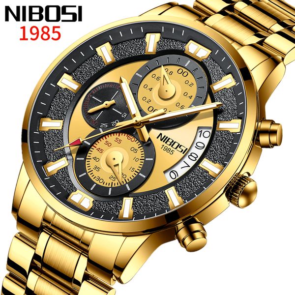 nibosi waterproof mens watches 2020 brand luxury elegant men watch stainless steel sport gold chronograph male clock relogio masculino, Slivery;brown
nibosi waterproof mens watches 2020 brand luxury elegant men watch stainless steel sport gold chronograph male clock relogio masculino, Slivery;brown