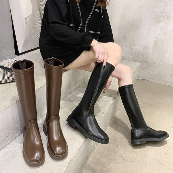 lady boots thigh high heels high women's rubber shoes rain luxury designer winter footwear boots-women round1, Black
lady boots thigh high heels high women's rubber shoes rain luxury designer winter footwear boots-women round1, Black
