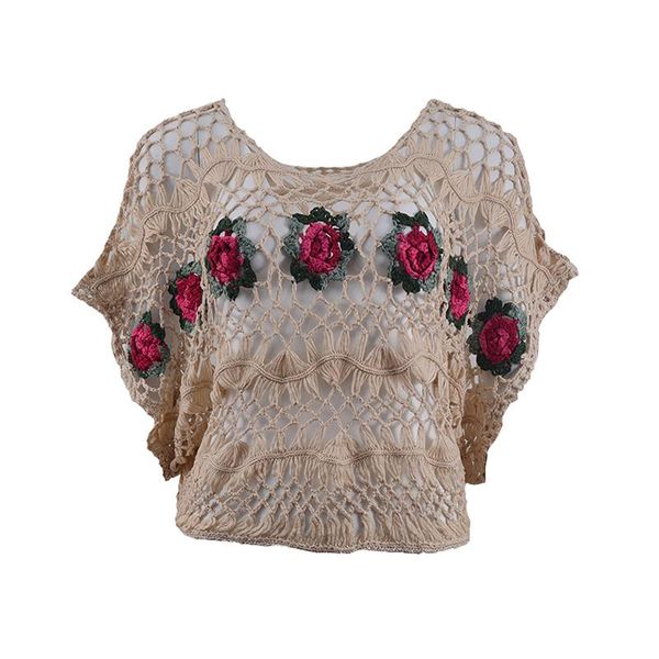 women's blouses & shirts summer women blouse shirt spring hand made loose batwing short sleeve crocheted flower female 1320, White
women's blouses & shirts summer women blouse shirt spring hand made loose batwing short sleeve crocheted flower female 1320, White