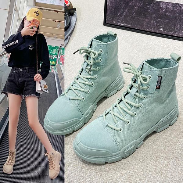women boots 2020 autumn new canvas high-casual shoes fashion wild shoelace thick bottom ankle boots breathable rubber, Black
women boots 2020 autumn new canvas high-casual shoes fashion wild shoelace thick bottom ankle boots breathable rubber, Black