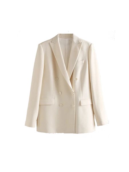 2021 new autumn beautiful white ladies'blazer all-match casual fashion double with shoulder cushions izs8, White;black
2021 new autumn beautiful white ladies'blazer all-match casual fashion double with shoulder cushions izs8, White;black