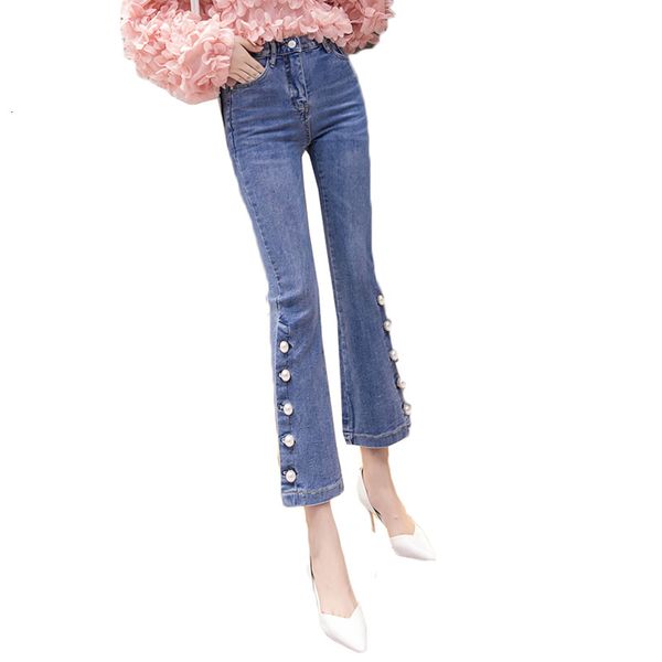2021 spring summer new fashion high waisted pearls beaded women's denim pants slim stretch split jeans trumpet nine trousers y37 yahe, Blue
2021 spring summer new fashion high waisted pearls beaded women's denim pants slim stretch split jeans trumpet nine trousers y37 yahe, Blue