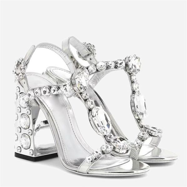 woman summer genuine leather silver gold large diamonds chunky high heel sandal t strap open toe large rhinestones sandal, Black
woman summer genuine leather silver gold large diamonds chunky high heel sandal t strap open toe large rhinestones sandal, Black
