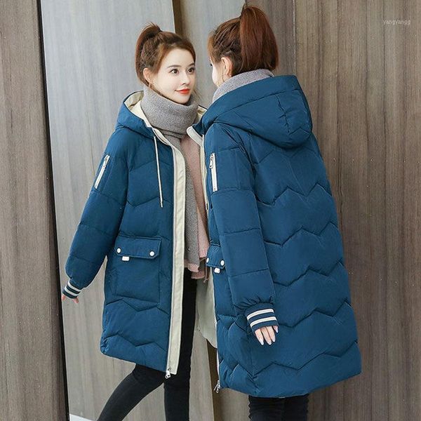 women 2021 winter parkas hooded warm coat female slim cotton padded basic jacket ladies casual medium long outwear feminina y7511, Black
women 2021 winter parkas hooded warm coat female slim cotton padded basic jacket ladies casual medium long outwear feminina y7511, Black