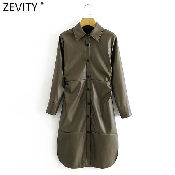 zevity new women fashion single breasted waist pleated shirt dress femme long sleeve side split faux leather slim vestido ds4878, Black;gray
zevity new women fashion single breasted waist pleated shirt dress femme long sleeve side split faux leather slim vestido ds4878, Black;gray