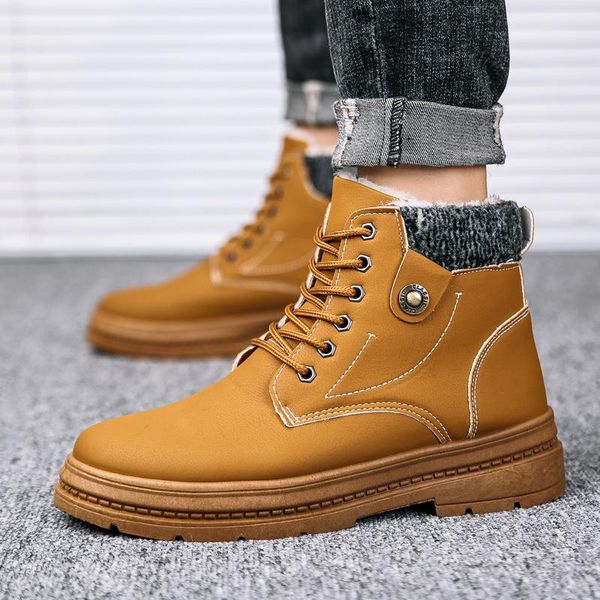 ankle boots men sneakers 2020 fashion lace-up solid winter shoes men snow boots warm fur flat with sneakers breathable shoes, Black
ankle boots men sneakers 2020 fashion lace-up solid winter shoes men snow boots warm fur flat with sneakers breathable shoes, Black