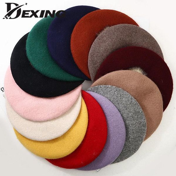 berets 2021 female winter autumn woolen pompom beret hat solid women boina french girls outdoor fashion warm painter cap, Blue;gray
berets 2021 female winter autumn woolen pompom beret hat solid women boina french girls outdoor fashion warm painter cap, Blue;gray