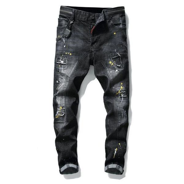 men's luxury designer denim black print fashion frayed version european and american style bicycle motorcycle rock revival men, Blue
men's luxury designer denim black print fashion frayed version european and american style bicycle motorcycle rock revival men, Blue