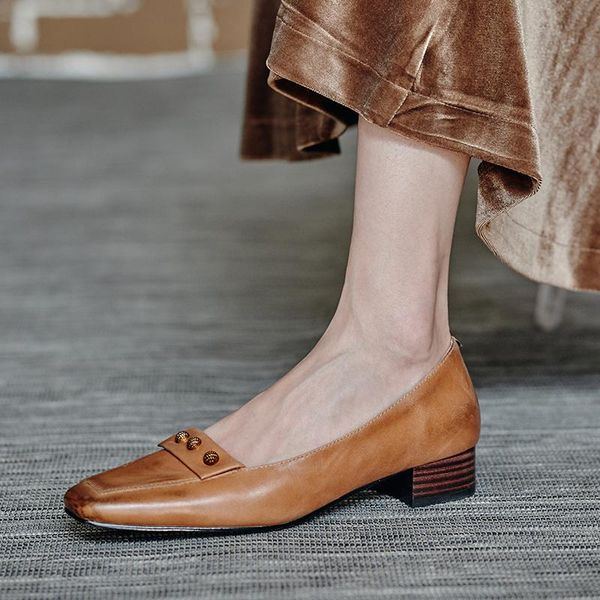 new genuine leather slip-on women's shoes button decoration shallow pumps square toe thick heel handmade shoes woman size 34-40, Black
new genuine leather slip-on women's shoes button decoration shallow pumps square toe thick heel handmade shoes woman size 34-40, Black