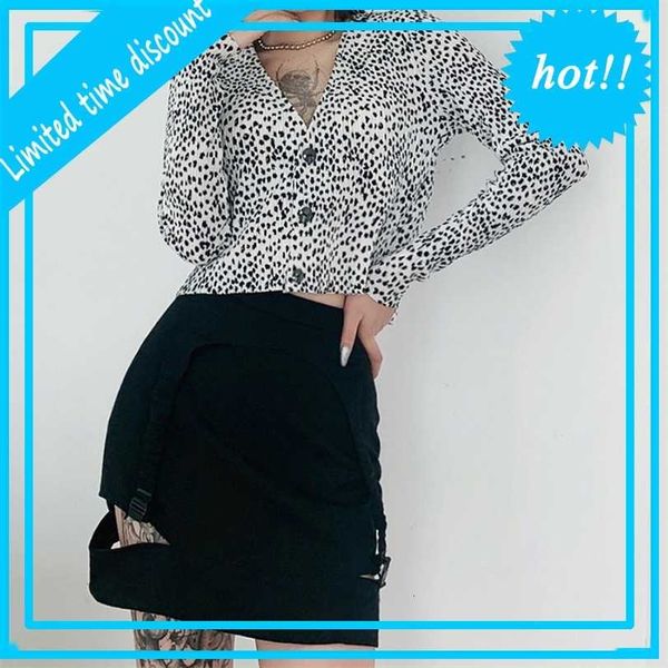women's 2021 autumn new long sleeve cardigan v-neck leopard print navel revealing t-shirt for women, White
women's 2021 autumn new long sleeve cardigan v-neck leopard print navel revealing t-shirt for women, White