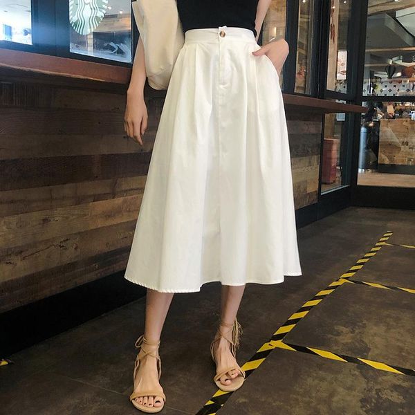 skirts streetwear elegant long womens summer autumn high waist white black pleated korean plus size jupe femme
skirts streetwear elegant long womens summer autumn high waist white black pleated korean plus size jupe femme