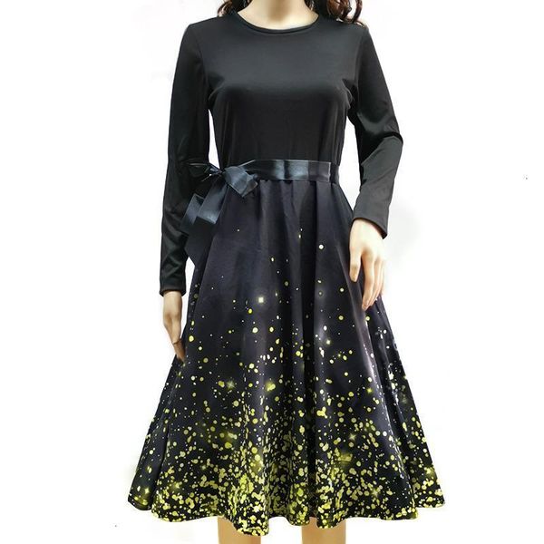 women christmas dress women party night long sleeve plussize print vintage women dress swing elegant party vintage dress, Black;gray
women christmas dress women party night long sleeve plussize print vintage women dress swing elegant party vintage dress, Black;gray