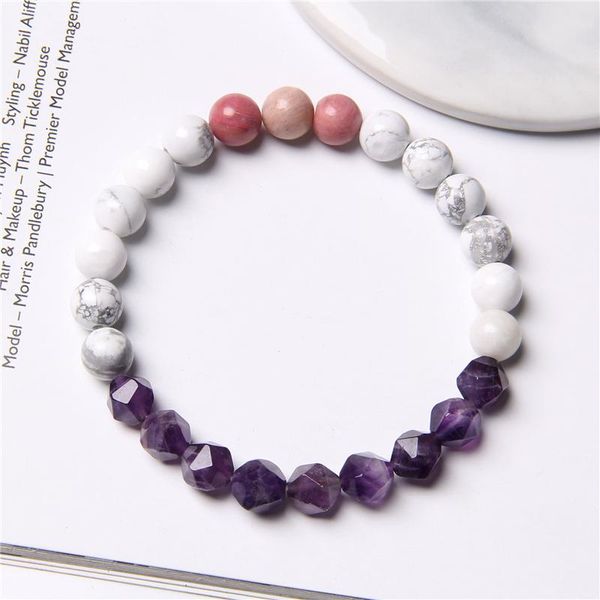 vintage elastic pulsera jewelry natural howlite bracelets for women faceted amethysts beads rhodochrosite stone bangle men gift, Black
vintage elastic pulsera jewelry natural howlite bracelets for women faceted amethysts beads rhodochrosite stone bangle men gift, Black