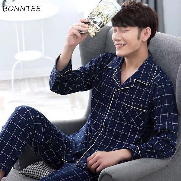 men's sleepwear pajama sets men casual simple home wear turn-down collar long sleeve print button leisure spring autumn loungewear, Black;brown
men's sleepwear pajama sets men casual simple home wear turn-down collar long sleeve print button leisure spring autumn loungewear, Black;brown