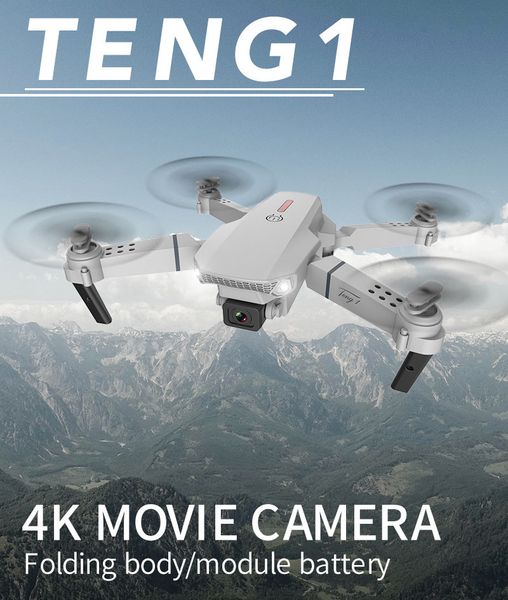 new teng1 e88 drone 4k pro hd drone with dual camera drone wifi 1080p real-time transmission fpv dron-e follow me rc quadcopter