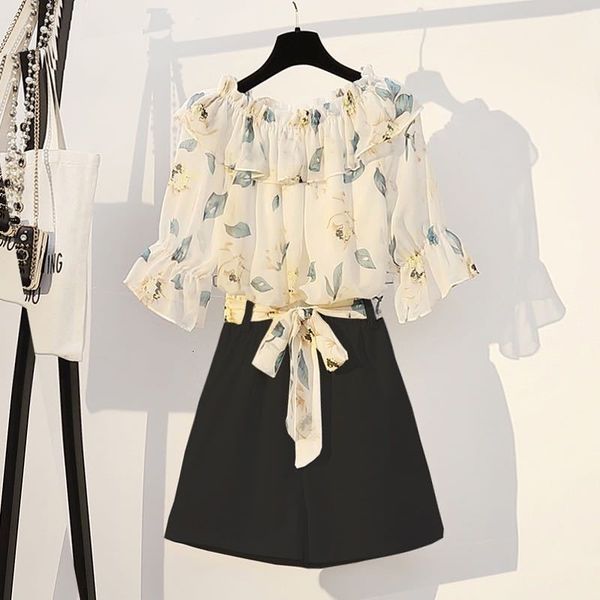 2021 new plus size 4xl 2 define summer sweet chiffon imprint a word turtleneck and white shorts two pieces women's clothes 9jm2, Gray
2021 new plus size 4xl 2 define summer sweet chiffon imprint a word turtleneck and white shorts two pieces women's clothes 9jm2, Gray