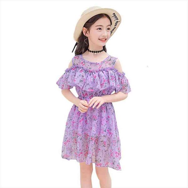 summer dresses for girls bohemia beach dress for girls off shoulder kids dress beach clothes, Red;yellow