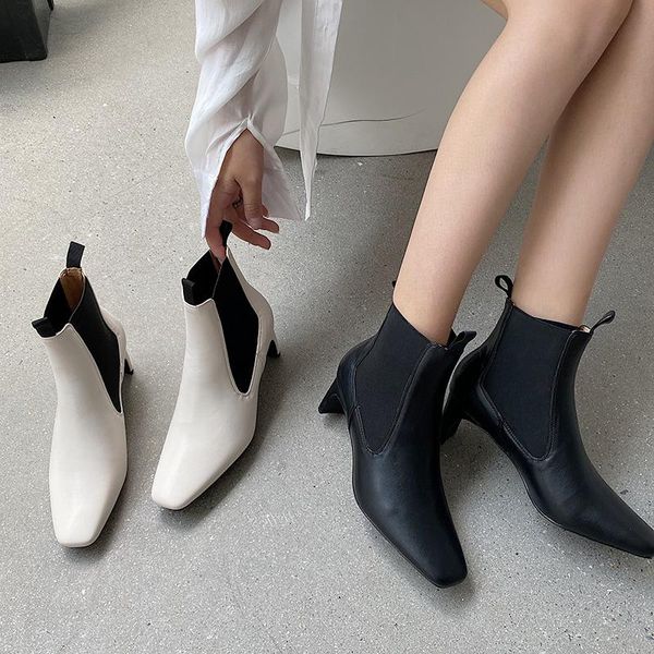 boots ins winter fashion women thick heels sock white high stretch leather designer yarn elastic ankle shoes, Black
boots ins winter fashion women thick heels sock white high stretch leather designer yarn elastic ankle shoes, Black
