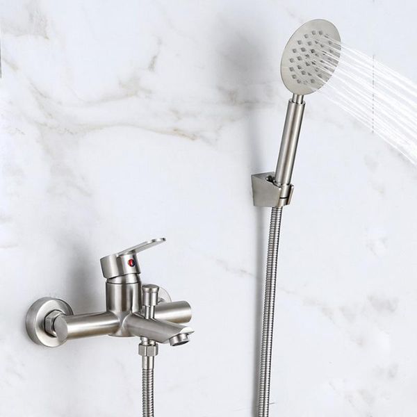 304 stainless steel bathtub faucet simple shower set cold and wire drawing faucet
304 stainless steel bathtub faucet simple shower set cold and wire drawing faucet